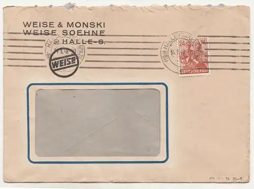 Werbe Brief 1948 Weise & Monski Weise Söhne Halle Saale ! (B7