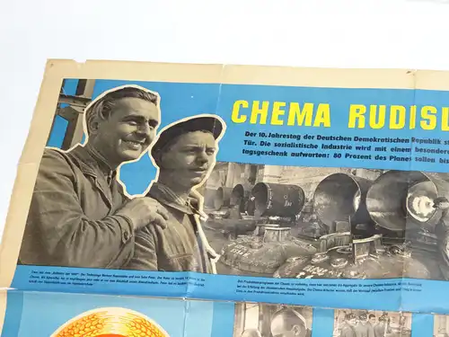 DDR Plakat Maschinenbau Rudisleben Arnstadt DDR 1959 Planerfüllung