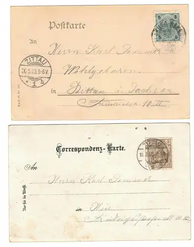 2 x Litho Ak Salzburg Kapuzinerberg 1903