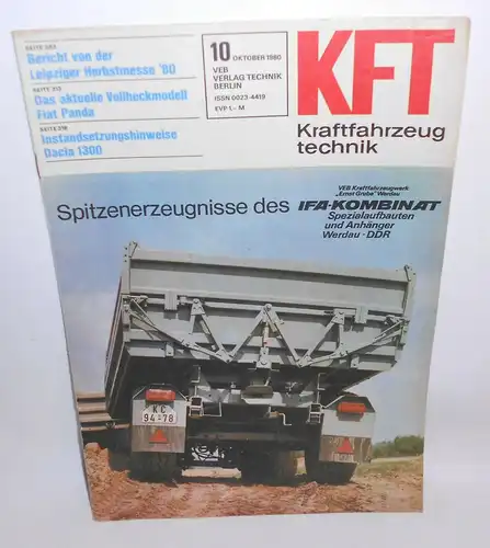 KFT Kraftfahrzeugtechnik Zeitschrift 10 Oktober 1980 Fiat Panda Zweitakter Honda