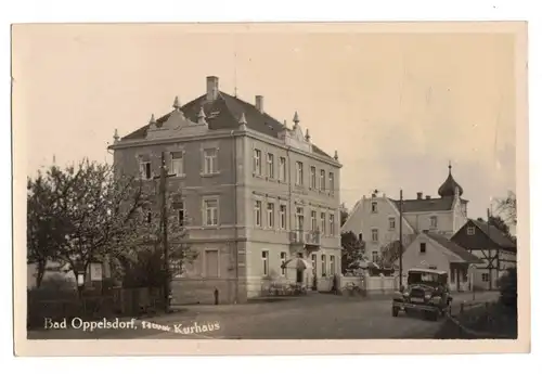 Foto Ak Bad Oppelsdorf Kurhaus Auto 1933 Schlesien