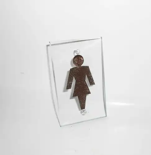 Vintage Glasschild DAMEN Wc Toilette 1950er Mid Century Retro Design !