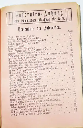 Adressbuch der Stadt Sömmerda 1909 Bode