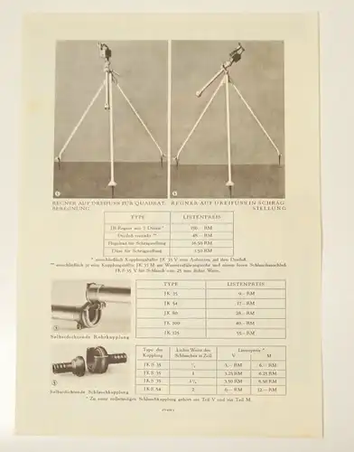 Old Werbeblatt Regenanlagen Schmidt Berlin Garten Bewässung Sprüher Print