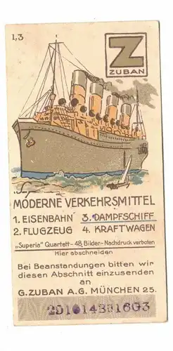 Sammelbild Zuban Cigaretten Kartenspiel Deckblatt ? um 1930