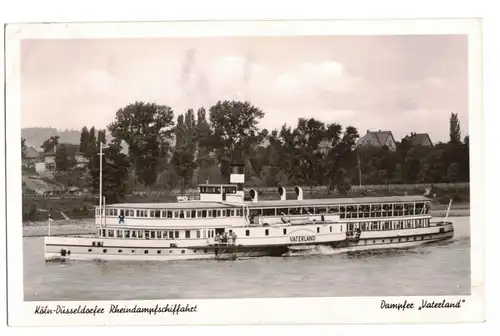 Ak Köln Düsseldorfer Rheindampfschiff Dampfer Vaterland 1951