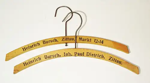 2 x Kleiderbügel Heinrich Bursch Zittau 1930er Werbung Reklame Deko
