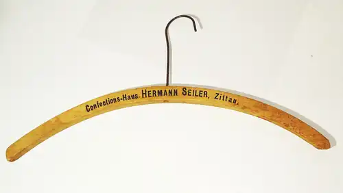 3 x alte Reklame Kleiderbügel Hermann Seiler Zittau Seifhennersdorf 1930er 