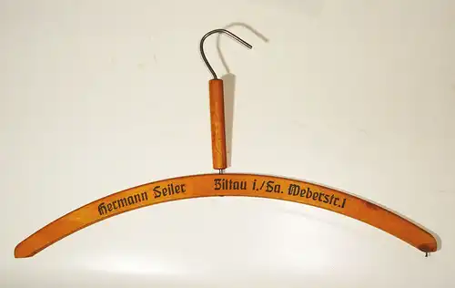 3 x alte Reklame Kleiderbügel Hermann Seiler Zittau Seifhennersdorf 1930er 