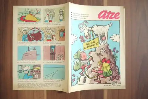 Kinder DDR Zeitschrift Atze heft 3 1969 Atze und der Superwagen 