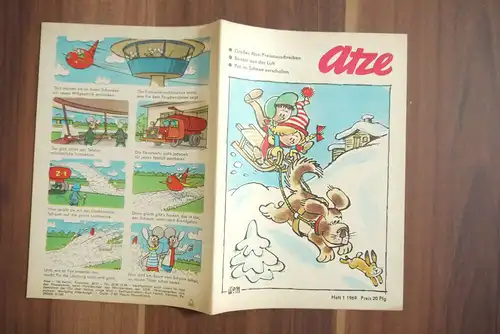 Atze 1969 Kinderzeitschrift DDR Heft Comic Großs Atze Preisausschreiben