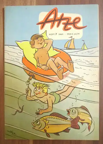 Atze DDR Zeitschrift Heft 7 Eigenheim Ferientage 1963 Comic Heft 7