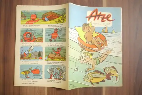 Atze DDR Zeitschrift Heft 7 Eigenheim Ferientage 1963 Comic Heft 7