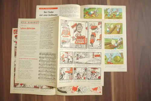 Atze 1966 Heft 6 Comic DDR Der Bahnhofswirt bekommt Besuch