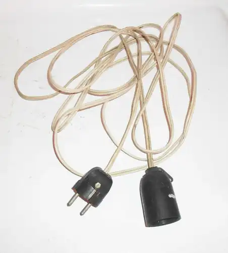 DDR Lampen Kabel E27 Lampenfassung Stecker Vintage (E147