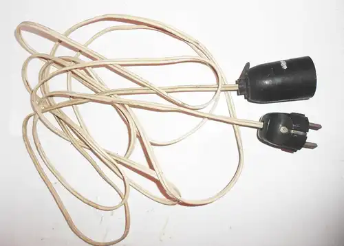 DDR Lampen Kabel E27 Lampenfassung Stecker Vintage (E147