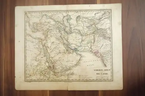 Vorder Asien und Nil Land Gotha Justus Perthes Landkarte 33x25cm