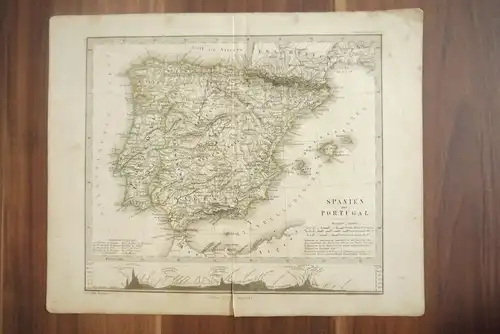 Spanien und Portugal Landkarte 33x25cm Gotha Justus Perthes