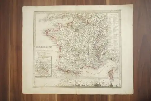 Landkarte Frankreich Gotha Justus Perhtes 33x25cm
