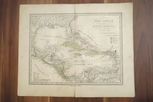 Landkarte 33x25cm West Indien und Centro America Gotha Justus Perthes