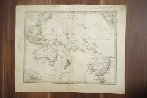 Landkarte Australien und Polynesien 33x25cm Gotha Justus Perthes