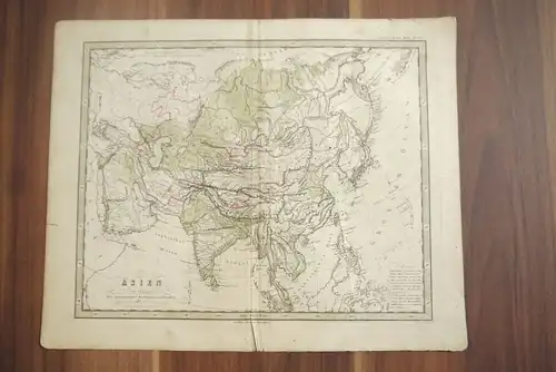 Landkarte Asien 33x25cm Gotha Justus Perthes Übersicht Bodenbeschaffenheit