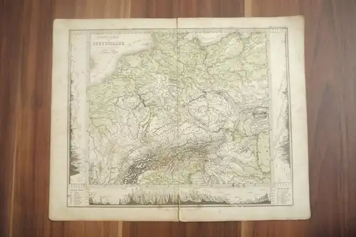 Gebirgskarte Deutschland 33x25cm Gotha Justus Perthes Landkarte