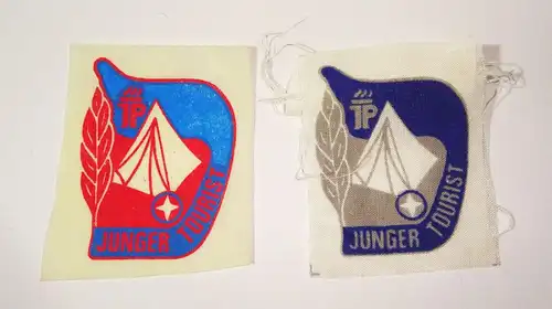 Junger Tourist JP Ärmelabzeichen Bügelabzeichen Aufnäher DDR 