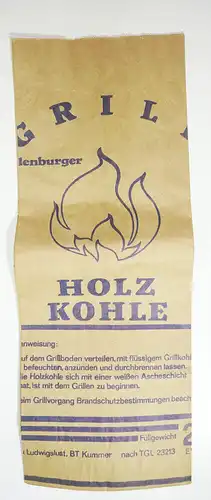 DDR Papiertüte 4 St Holzkohle Grillkohle Requisit Laden Reklame Deko