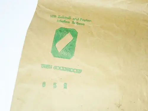 DDR Papiertüte 6 St Mineralstoff Zellstoff Requisit Reklame Landwirtschaft Bauer