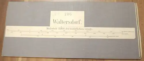 Leinenlandkarte Sachsen Waltersdorf 1:25000 Leinen Landkarte um 1890