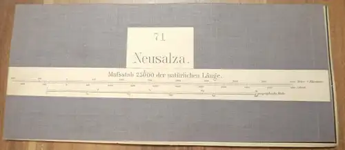 Leinen Landkarte Neusalza 1:25000 Sachsen um 1890 Leinenlandkarte