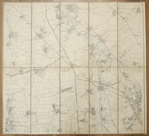 Leinen Landkarte Borna Sachsen 1:25000 Leinenlandkarte um 1890