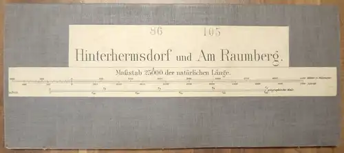 Landkarte Leinen Hinterhermsdorf un Am Raumberg um 1890 Leinenlandkarte 1:25000