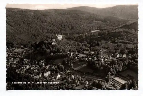 Foto Ak Schwarzburg Thüringer Wald Blick vom Trippstein