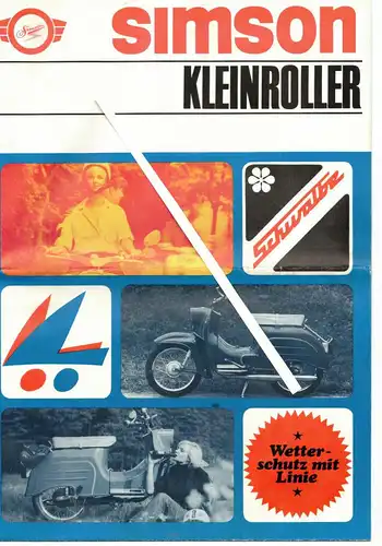 Simson Kleinroller Schwalbe Prospekt 1968 Faltblatt Werbung DDR
