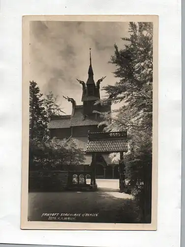 Ak Fantoft Fortun Stavkirke Stabkirche Bergen 1936