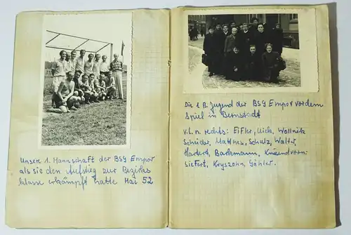 Heft BSG Empor Görlitz Fussball Spiele Fotos Ausschnitte 1952 Berlin Ottendorf !