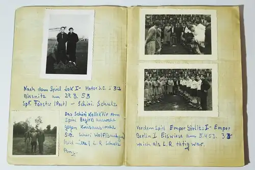 Heft BSG Empor Görlitz Fussball Spiele Fotos Ausschnitte 1952 Berlin Ottendorf !