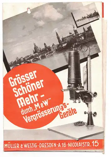 Prospekt Müller und Wetzig Dresden A16 Vergrößerer Foto Zubehör 1930er 