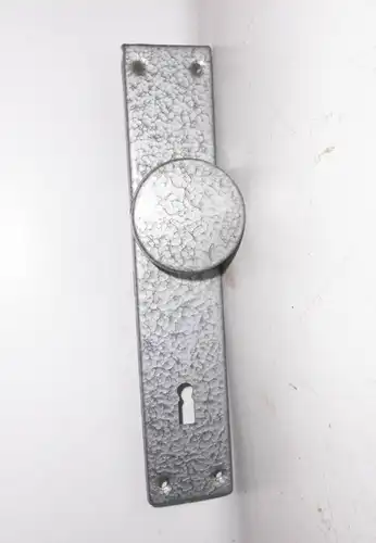 DDR Metall Türbeschlag Türgarnitur Knauf Türknauf Vintage NOS Türblende !