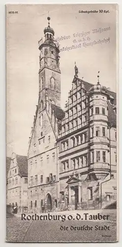 Reise Prospekt Rothenburg ob der Tauber Die deutsche Stadt Karte um 1940 (H2