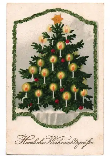 Litho Ak Christbaum im Kerzenschein Weihnachten 1928