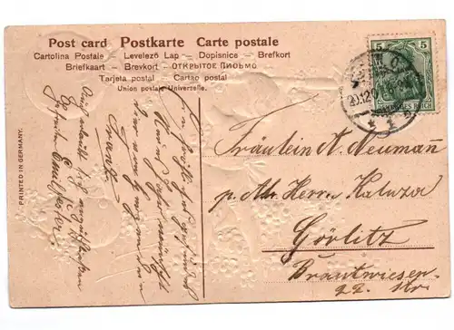 Präge Ak Gewichteheber Geldsäcke Prosit Neujahr 1901