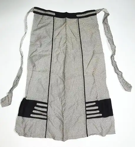 Vintage Schürze Umbindeschürze Art Deco 1930er Look Schwarz Weiss 