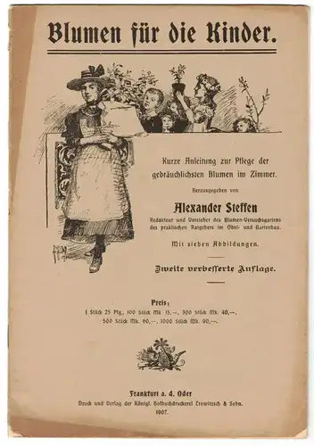 Blumen für Kinder Alexander Steffen Zimmerpflanzen Anleitung 1907 (H4
