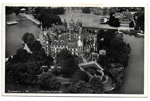 Ak Schwerin i M Luftbildaufnahme 1930er 