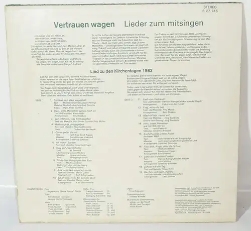 Vinyl LP Vertrauen wagen Kirchentag in der DDR im Lutherjahr 1983