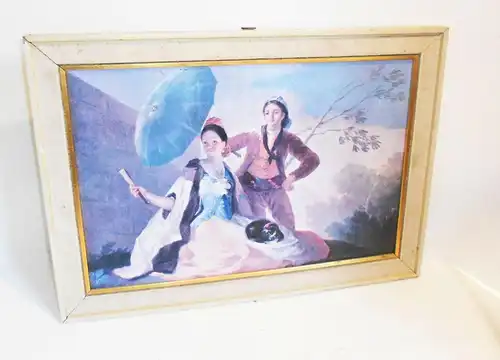 DDR Bild Gemälde Kunstdruck Francisco Goya Der Sonnenschirm GDR Vintage !