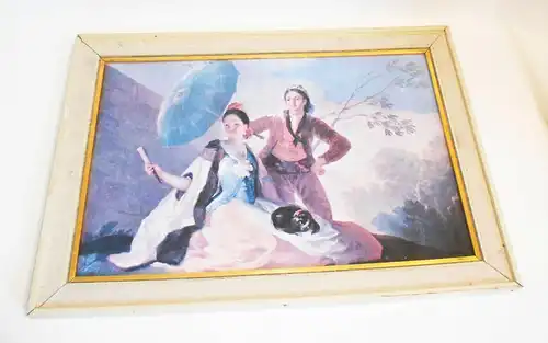 DDR Bild Gemälde Kunstdruck Francisco Goya Der Sonnenschirm GDR Vintage !